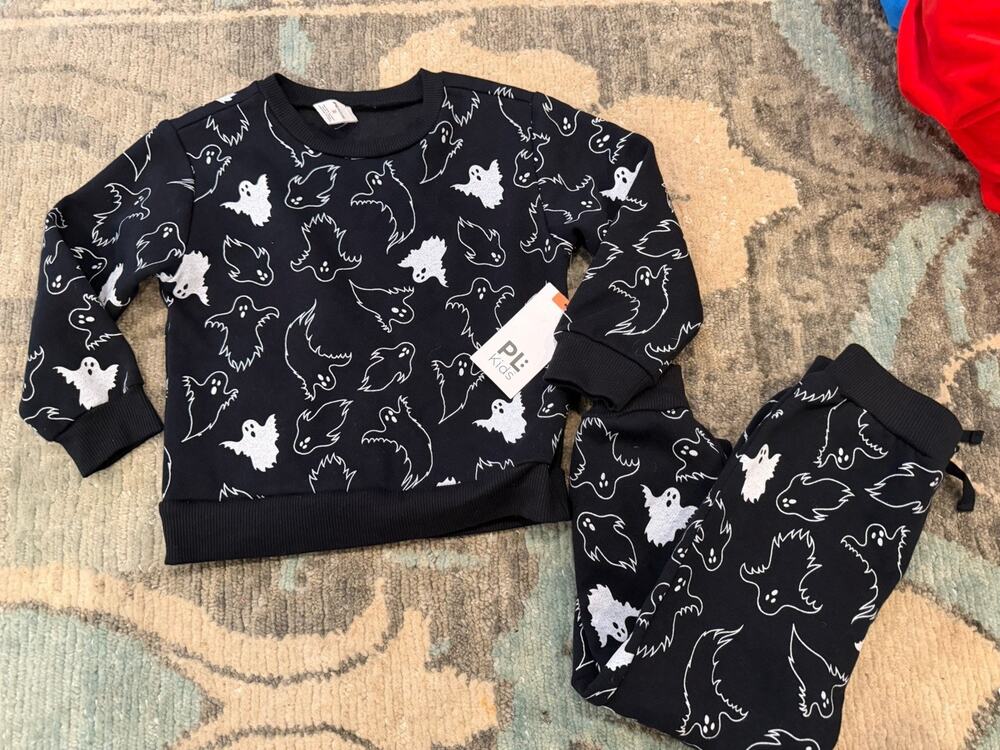 PL Kids 2 Piece Black Ghost Sweatsuit Sz 2 NWT